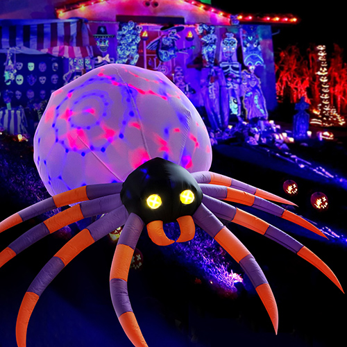 DomKom [2023 New] 8FT Halloween Inflatable Decorations Spider, Build-in Magic LED Lights Holiday Blow Up Yard Decoration for Halloween Holiday Party Outdoor,Garden Yard Lawn Decor